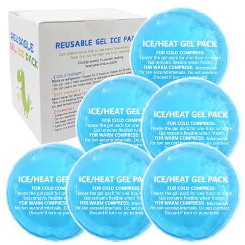 Small Ice Packs, Boo Boo Ice Packs for Injuries Reusable Hot Cold Packs Bulk Cold Compress for Pain Relief, Various Color, 8 Pack (6 Pack Large)