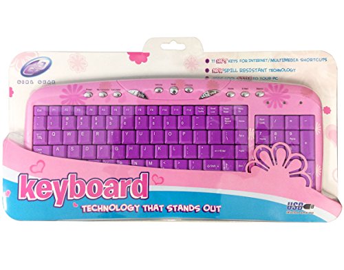 Sakar iConcepts Girl Gear Pink & Purple Daisy Compact USB Keyboard