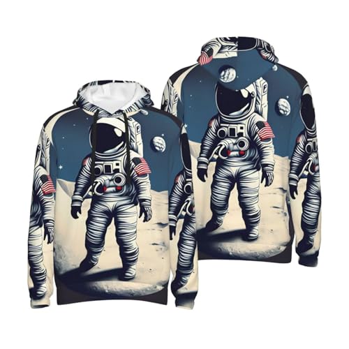 Pull à capuche homme astronaute lune idéal pour la superposition décontractée - 6