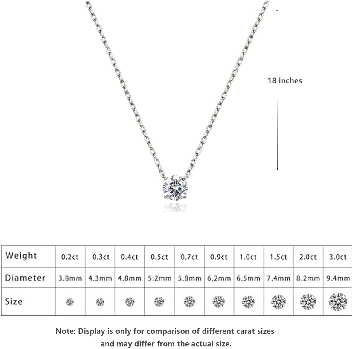 14K Gold Moissanite Necklace for Women, 0.5-2 Carats D Color VVS1 Brilliant Cut Moissanite Solitaire Simulated Diamond Pendant with Durable Gold 18" Chain Women Girls Jewelry Mothers Day Gifts - Image 2