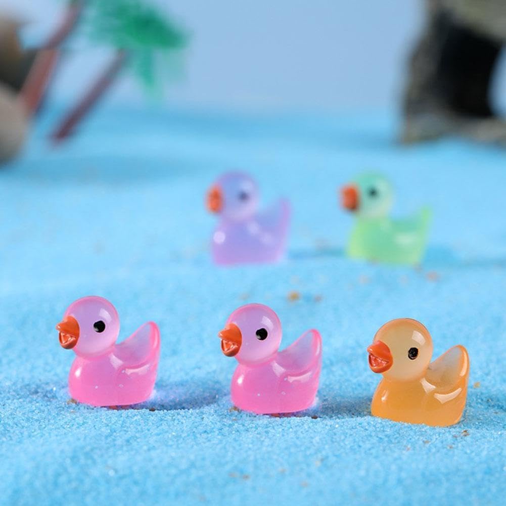 40 Mini Enten Aus Kunstharz – Blau & Gelb, Je 1,8x1,7x1,5 Cm, Für Deko & Geschenke