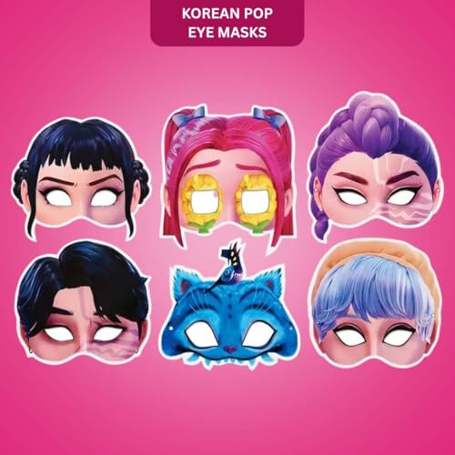 Image of Wanna Party Kpop Demon Hunters Birthday Decoration- Pack of 6 Kpop Eye Masks for Boys & Girls
