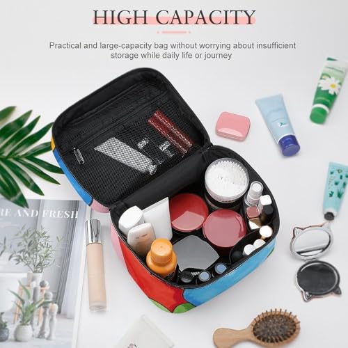 Bolsa de maquillaje impermeable que soluciona el desorden con compartimentos y asa 4