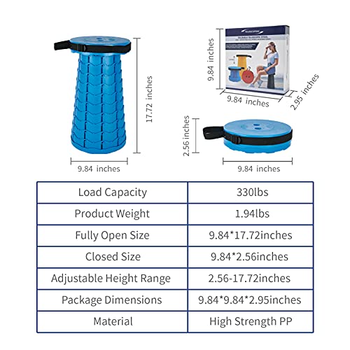 Upeor Camping Stool, Collapsible Stool With Adjustable Strap, Foldable Stool With Load Capacity 330Lbs,Telescoping Portable Stool For Outdoor Camping Fishing Hiking Travelling Garden Bbq Indoor #TOP4
