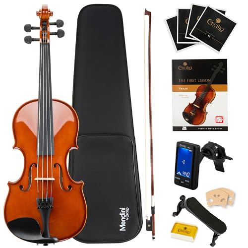 image for Mendini By Cecilio Violin 4/4 Full Size For Beginners - Fiddle Solidwo