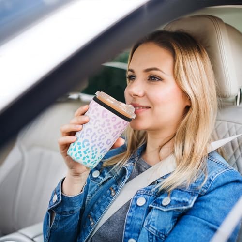 Image of Reusable Insulated Sleeve for Iced Coffee Cup, 3-Pack Coffee Neoprene Drink Sleeve for Cold & Hot Drinks, Beverage Holder for Iced Coffee (Gradient Leopard)