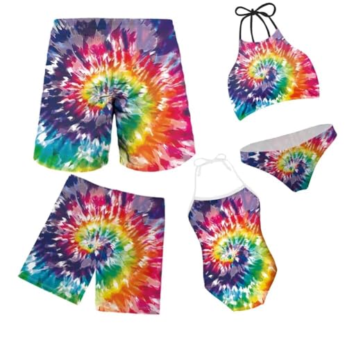 Howanight Conjunto de traje de baño familiar a juego para parejas, mamá y yo, bikini halter de dos piezas, traje de baño de cintura alta, Rosa Púrpura, M