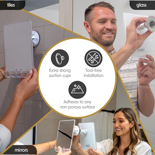 Image of Luxo Shower Mirror Fogless for Shaving, Shower Shaving Mirror - White /Clear