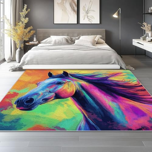 Tapis de salon lavable 160x230 tapis chambre antidérapant doux