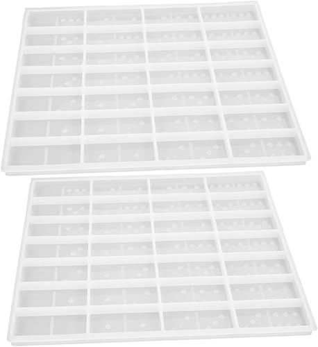 TEHAUX Molde epoxi de 2 piezas para resina molde de resina Kit de joyería de resina moldes de dominó de silicona moldes de resina Domino moldes de