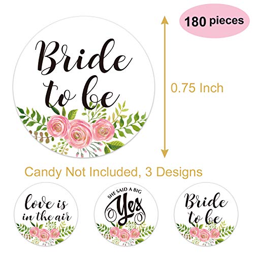 Mr.Mug 180 Floral Chocolate Label Stickers, Bridal Shower Party Favors thumb #1