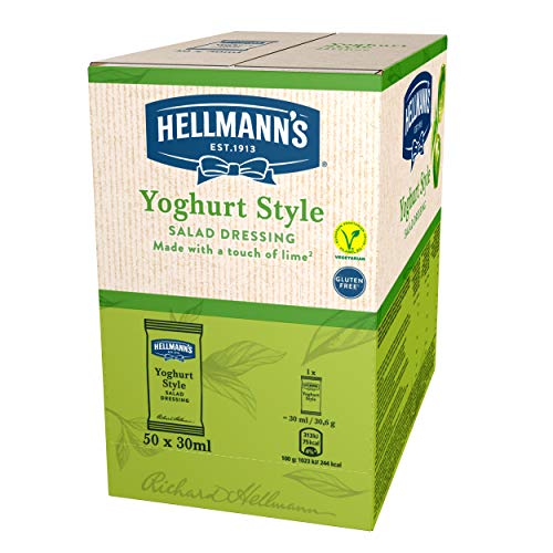 Hellmann's - Salsa Yogur en Monoporciones (sin gluten y vegetariana) 50 Sobres x 30 ml