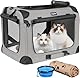 Petprsco Großer Katzentransportbox für 2 Katzen oder kleine Hunde, weicher Haustier-Transportkorb 60x42x42 cm zum Reisen mit Warmer Decke, Faltbarer Schüssel und waschbarem Pad
