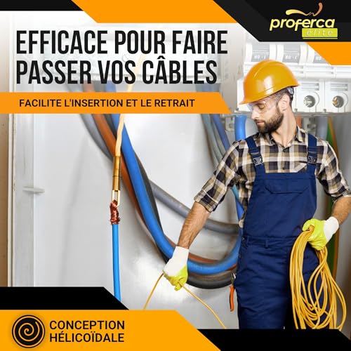Aiguille tire fil électrique pour débloquer le passage des câbles difficiles