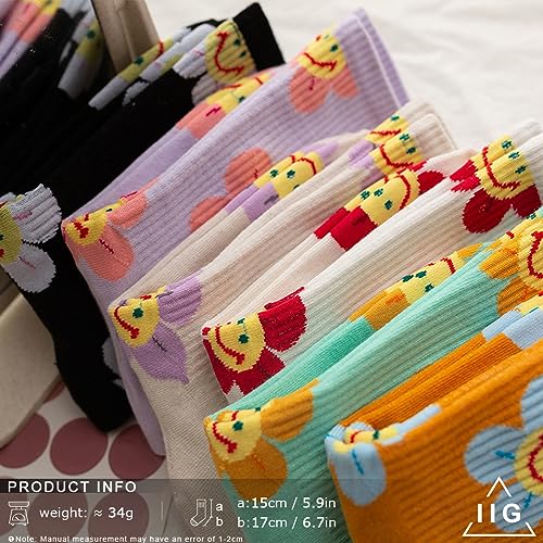 Image of IIG Women's Fashion Cute Cotton Socks Novelty Funny Above Ankle Crew Socks Holiday Gifts for Women 4 /5 Pairs