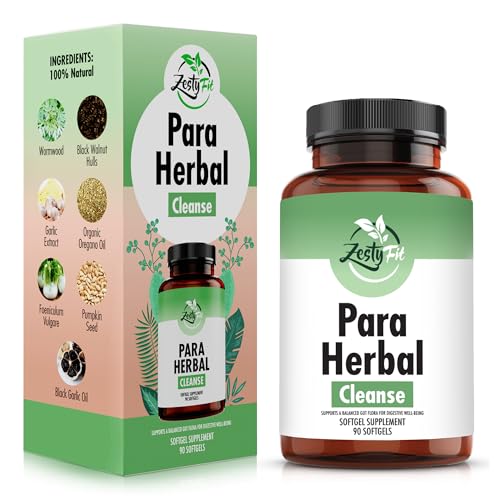 zestyfit para Purge Softgels - Natural Herbal Supplement with Organic Oregano Oil Black Walnut Black Garlic Garlic Pumpkin Seed Wormwood Fennel Extract - Formulated in the USA 90 Softgels