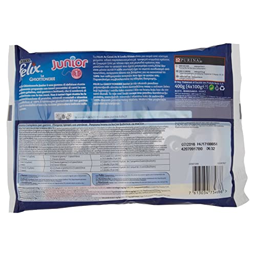 Purina Felix Junior-Katzenfutter, 4 x 100 g