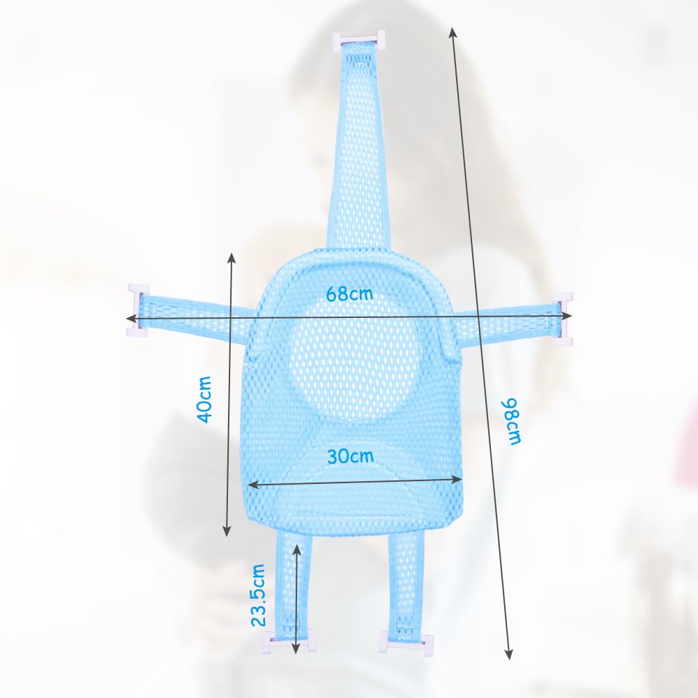 Aolso Cuscino Bagnetto Neonato, Galleggiante Tappetino da Bagno Per Bambini, Riduttore Vaschetta Bagnetto Confortevole, Supporto Pieghevole Per Vasca da Bagno (Azzurro)