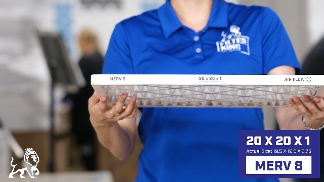 Image of Filter King 20x20x1 Air Filter (MERV 8) (6-Pack) Dust & Allergy Control AC Furnace Filters, MADE IN USA, HVAC, Pleated, Electrostatic (Actual Size: 19.5 x 19.5 x .75)