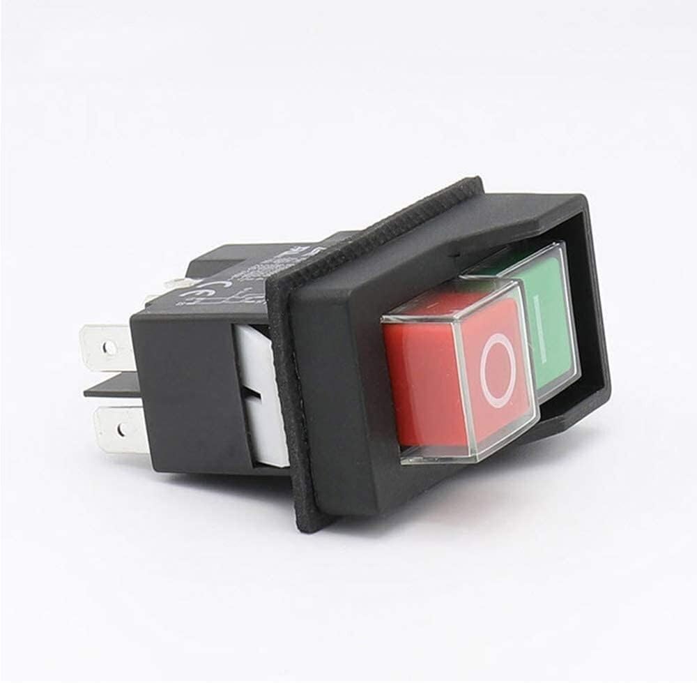 Botón, interruptor magnético. Interruptor de encendido y apagado monofásico KJD17, interruptor electromagnético de botón pulsador de 5 pines, AC250V 16A, interruptores de herramienta eléctrica de arra