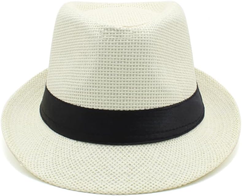 2 Sizes Parent-Child Men Women Kids Children Straw Fedora Hats Summer Trilby Sunhats Jazz Caps