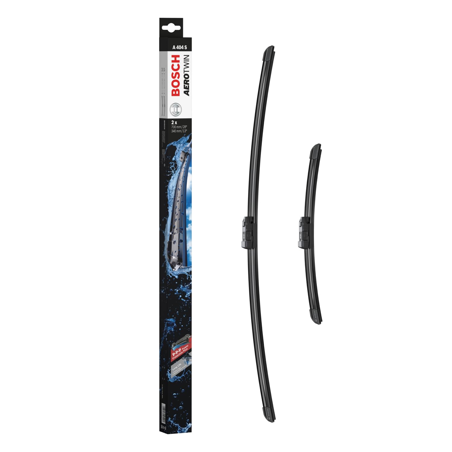 Tergicristalli Bosch Aerotwin A404S, Lunghezza 700mm/340mm, 1 set per parabrezza anteriore