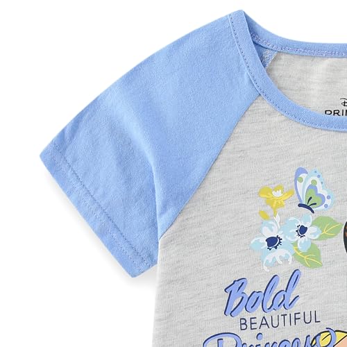Image of Disney Princess Frozen Minnie Mouse Girls Short Sleeve T-Shirt and French Terry Shorts Set for Toddlers to Big Kids
