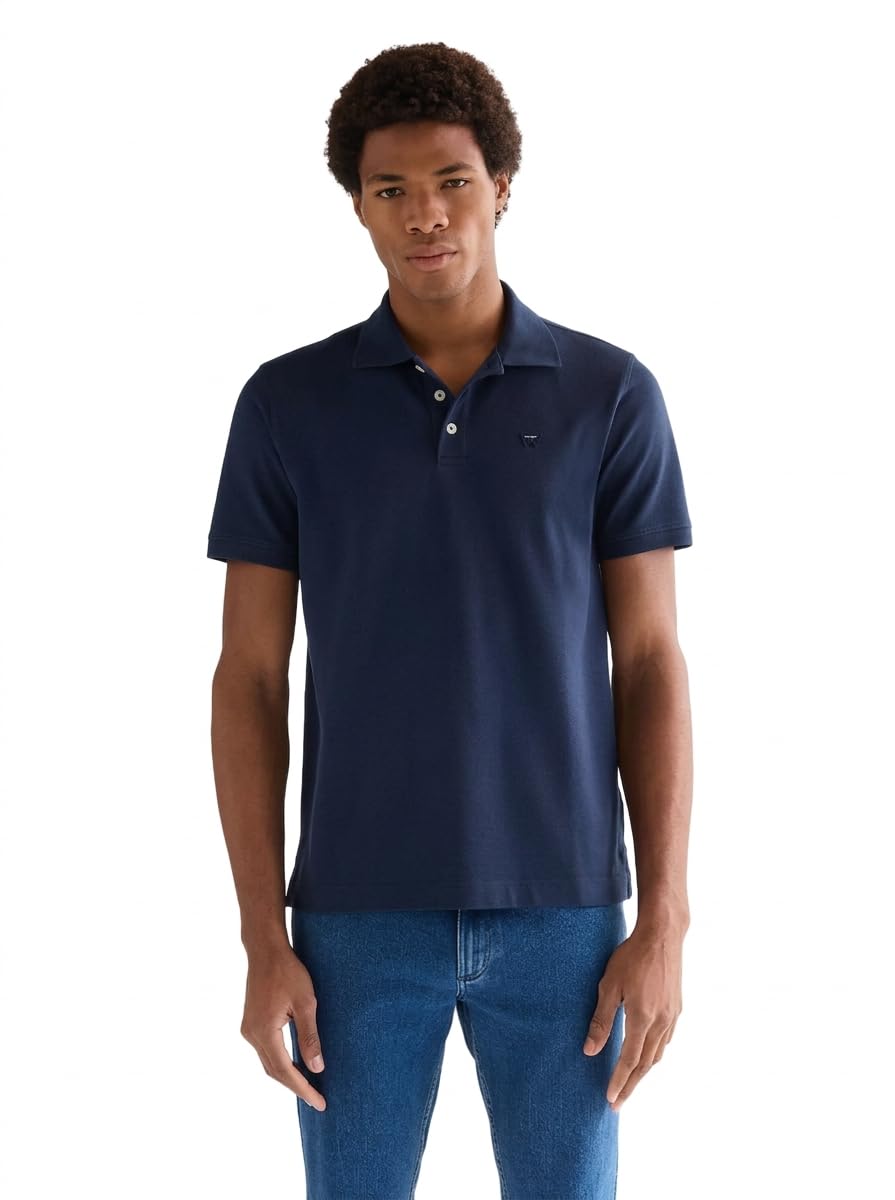 Wrangler Polo Shirt, Navy Blue, XXL Men