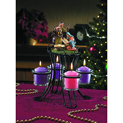 F.A. Dumont Nativity Advent Wreath - Glasses and Candles Included