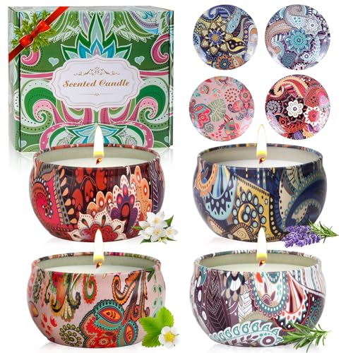 4 Pack Scented Candles Gifts for Women 10oz Home Scented Candles 100Hours Aromatherapy Candle Gifts...
