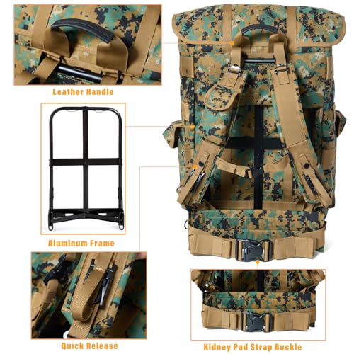 MT Military Alice Pack Large Army Survival Combat ALICE Rucksack Backpack 55L Marpat Woodland
