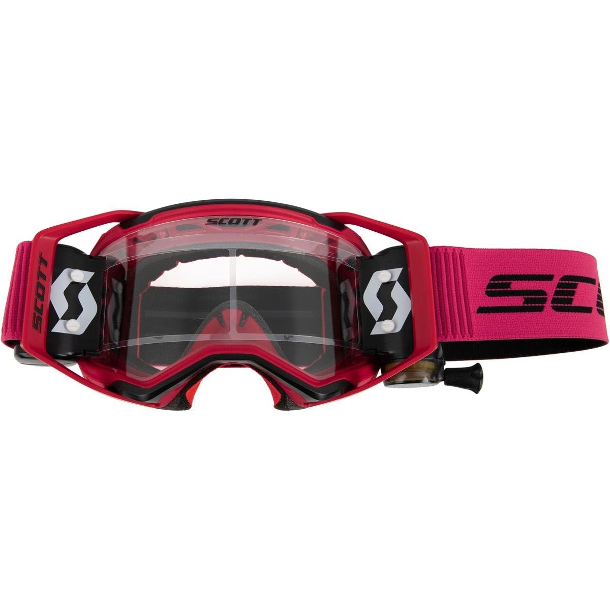 SCOTT Prospect 2.0 WFS MX Offroad Goggles w/Roll-Off System Red/Black w/Clear Lens