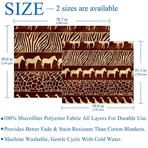 Couverture microfibre douce motif safari africain de qualité - 4
