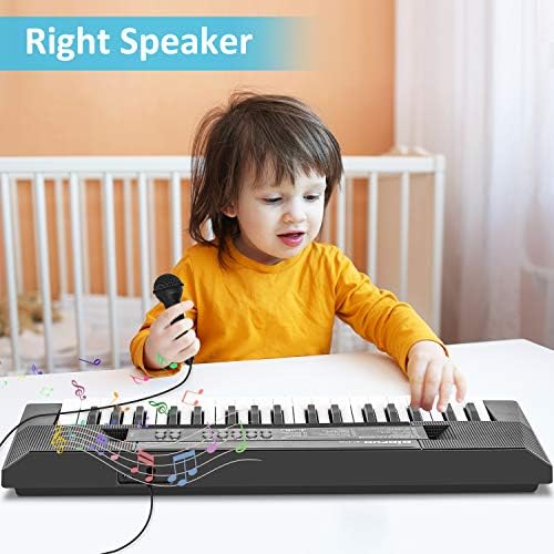 37 Keys Electronic Piano for Kids Musical Keyboard Piano with Microphone Children Music Learning Toys for 3-5 Years Old Boys Girls Birthday Gifts for 3 4 5 Year Old Kids Piano Toy (Black) 5 512R CY1XSL. AC