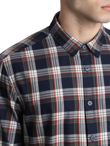 Image of JACK & JONES Men's Cotton Checke Regular Fit Shirt