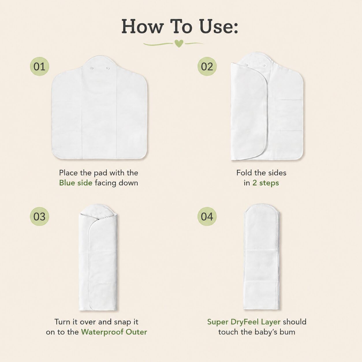 SuperBottoms Dry Feel Magic Pad set of 2 - Cloth diaper soakers/inserts for SuperBottoms Freesize UNO cloth diaper 4