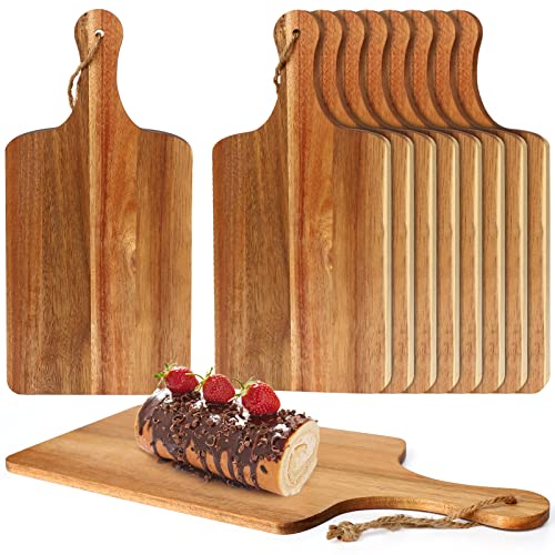 10 Packs Acacia Wood Cutting Boards with Handles