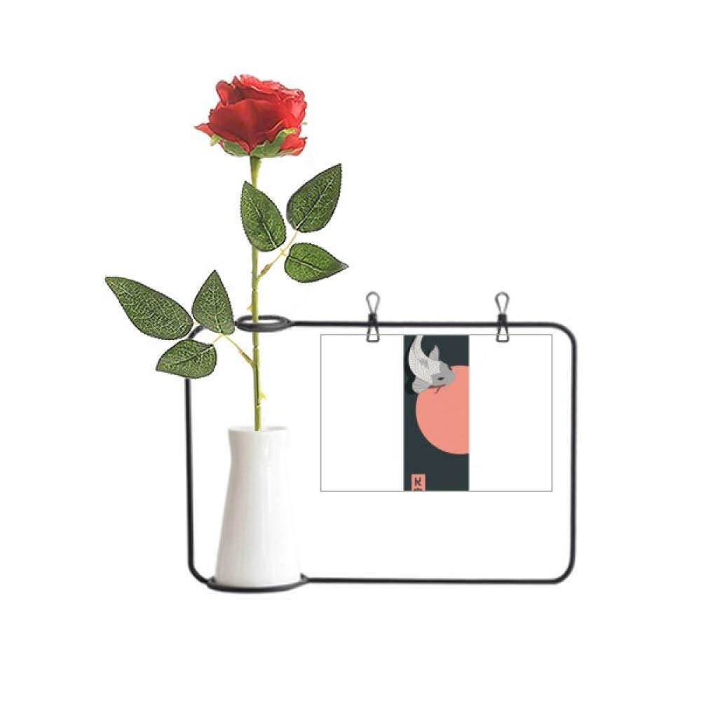 Fleurs artificielles à suspendre poisson déco murale fausse plante lever du soleil