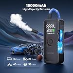 Vernee VP10PRO Tire Inflator Portable Air Compressor with High-Definition Digital Display,150 PSI,6000mAh Air Pump with 3 Modes LED Lights & Pressure Gauge for Auto, Motorcycles, Bikes, Balls