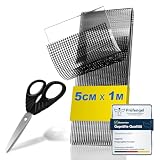 teeppo Fliegengitter Reparatur Klebeband Set - Insektenschutz Fliegengitter Reparatur Set - Stark Selbstklebend Glasfaser - Verhindern Moskitos Insekten - Inklusive Schere - Schwarz (1 m x 5 cm)