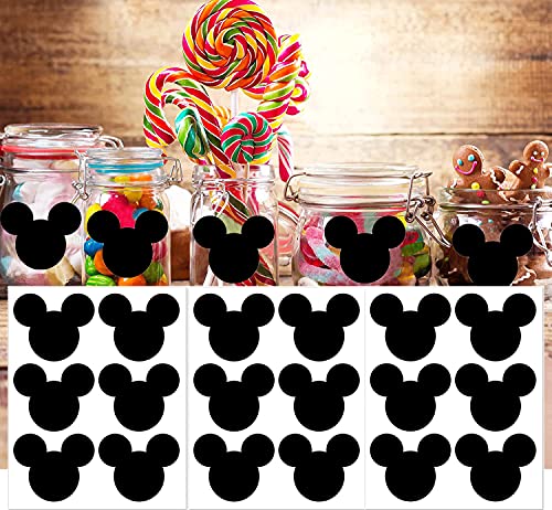 Mickeys Mouse Vinyl Chalk Chalkboard Stickers Minnie Mouse Head Stickers 2.97 X 2.5 Inch Pvc Mickey Stickers Mouse Head Stickers 90 Pack Mickey Head Stickers For Mickeys Mouse Themed Birthday Party #TOP3