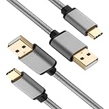 HI-CABLE, USB Type-C Charger (6-Feet), Nylon Braided Fast Charging Cord for Google Pixel XL, Nexus 5X 6P, HTC 10, LG G5 V20, Lumia 950, More (2-Pack) -Gray