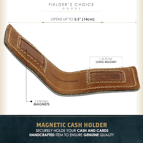 Leather Money Clip - Magnetic Cash Holder, Handcrafted from Vintage Baseball Gloves by FC Goods3