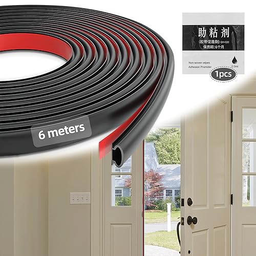 Fensterdichtung tür Dichtungsband Selbstklebend 6mx10mm Türdichtung Gummidichtung Dichtungsgummi Dichtungsstreifen Türdichtungen für Fenster Schalldämmung Windschutz