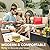 Devoko 7 Pieces Outdoor Sectional Sofa Patio Furniture Sets Manual Weaving Wicker Rattan Patio Conversation Sets with Cushion and Glass Table (Beige)