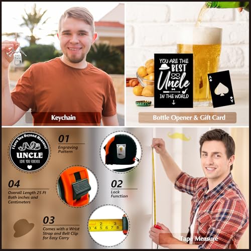 NVTROVI 10 PCS Uncle Gifts from Niece Nephew with 16 Oz Beer Glass Coaster Apron Baseball Cap Socks Tape Measure, Best Uncle Ever Gift for Birthday Father's Day Christmas by NVTROVI - Used condition - Image 6