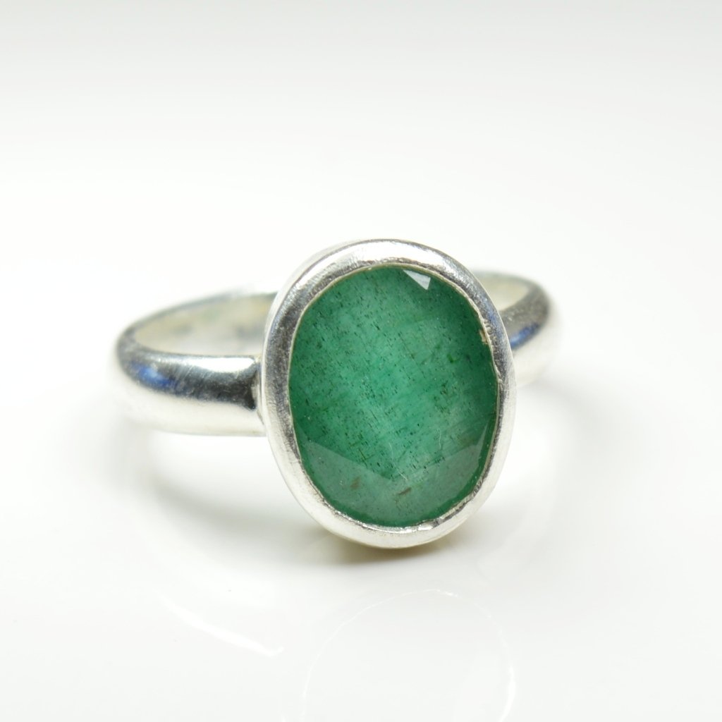 55Carat Unisex NA plata de ley talla ovalada verde esmeralda
