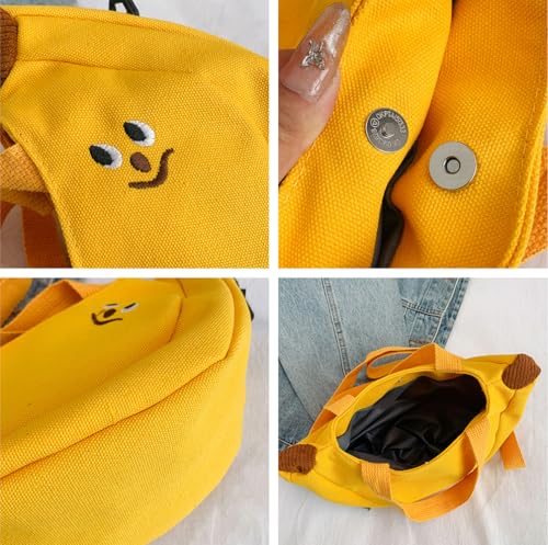 Cute Banana Bag Funny Canvas Novelty Purse Crossbody Bag Handbag Clutch Fruit Shaped Wallet Gifts for Girls Women3