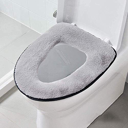 YLKCU 2 Stück Soft Badezimmer Toilettensitzbezug, Toilettensitz Sitzbezug 2 Stück European Fluff Paste Toilettensitzkissen Toilettenschüssel Matte Verdicken Allzwecktoilette