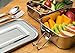Stainless Steel Bento Lunch Box. 3-In-1 Ecofriendly Durable Bento Box Perfect for Kids and Adults. Holds more than 6 Cups of Food. Leak-Proof Compartment. Stainless Steel Cutlery Included